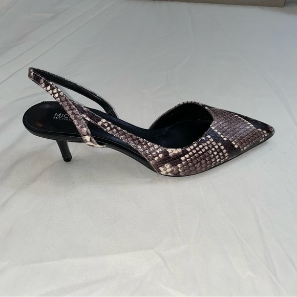 Michael Kors Snakeskin Kitten Heel, Sling Back, Women's 8 - Picture 2 of 10